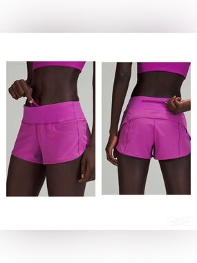 Lululemon Speed Up Low Rise Lined Shorts in Vivid Plum Purple W7AWYR Sz 4